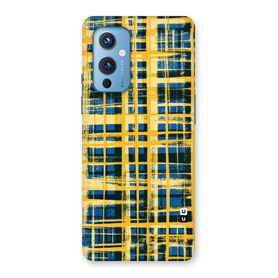 Yellow Rugged Check Design Back Case for OnePlus 9