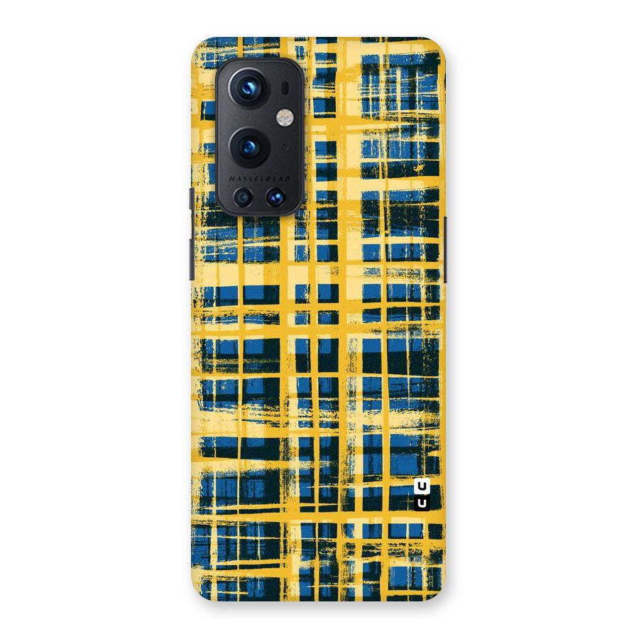 Yellow Rugged Check Design Back Case for OnePlus 9 Pro