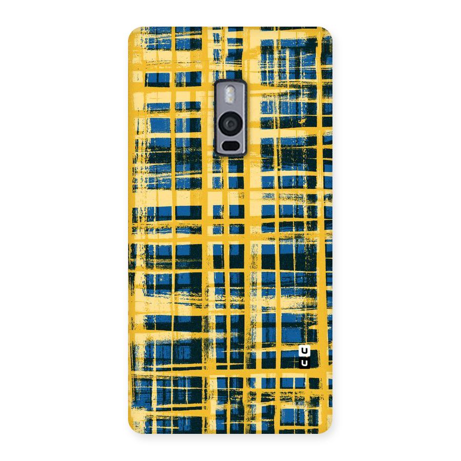 Yellow Rugged Check Design Back Case for OnePlus Two