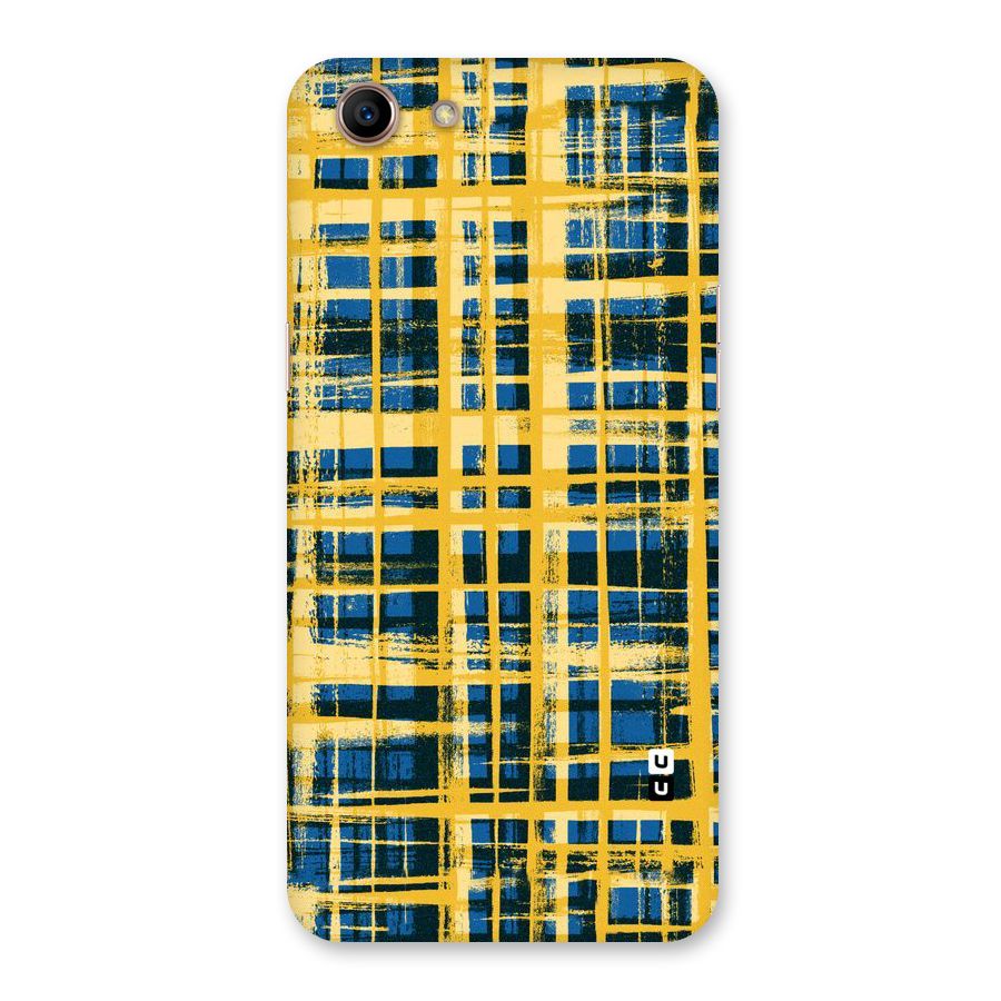 Yellow Rugged Check Design Back Case for Oppo A83 (2018)