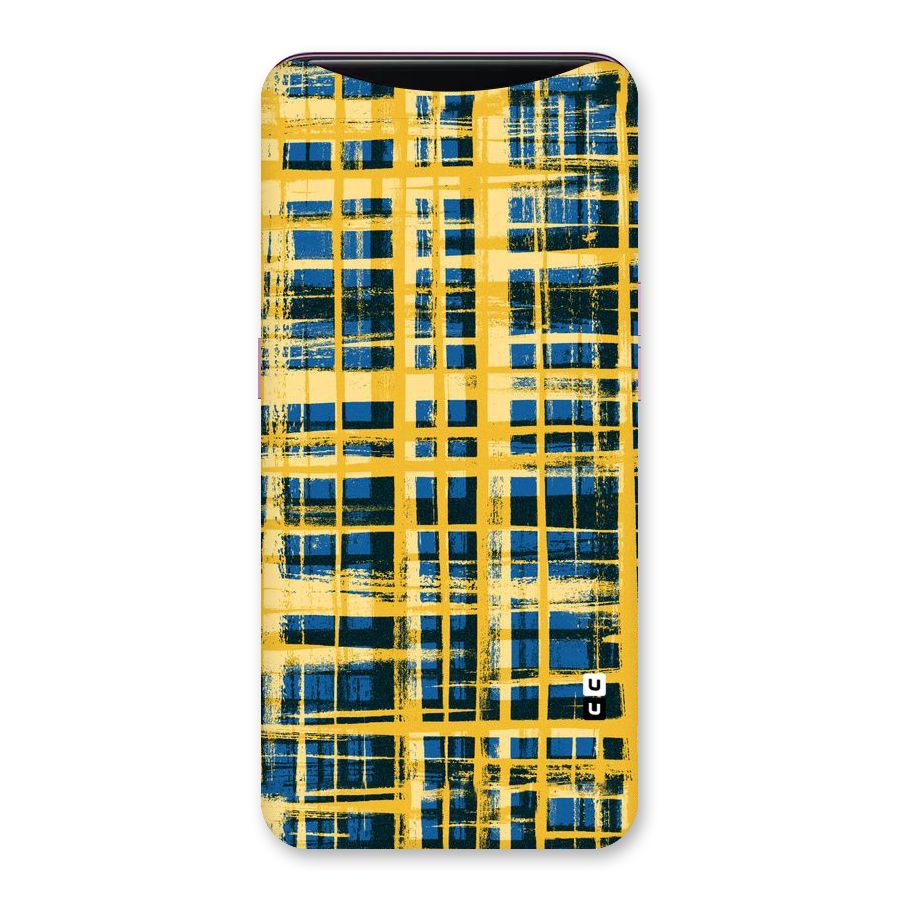 Yellow Rugged Check Design Back Case for Oppo Find X