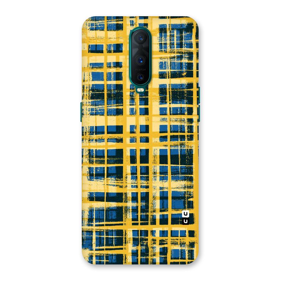 Yellow Rugged Check Design Back Case for Oppo R17 Pro