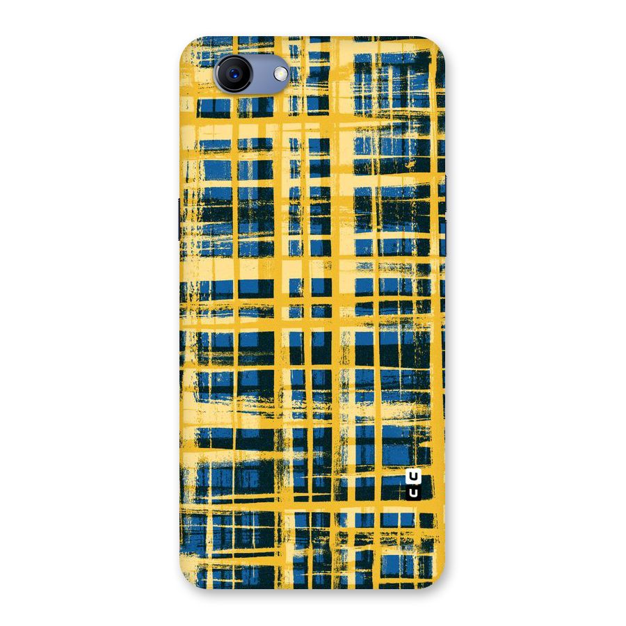 Yellow Rugged Check Design Back Case for Oppo Realme 1