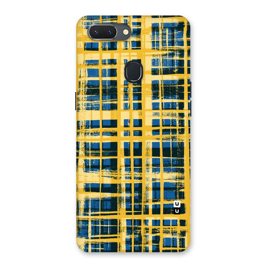 Yellow Rugged Check Design Back Case for Oppo Realme 2