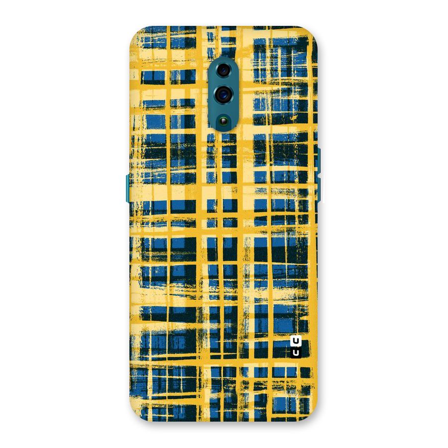 Yellow Rugged Check Design Back Case for Oppo Reno
