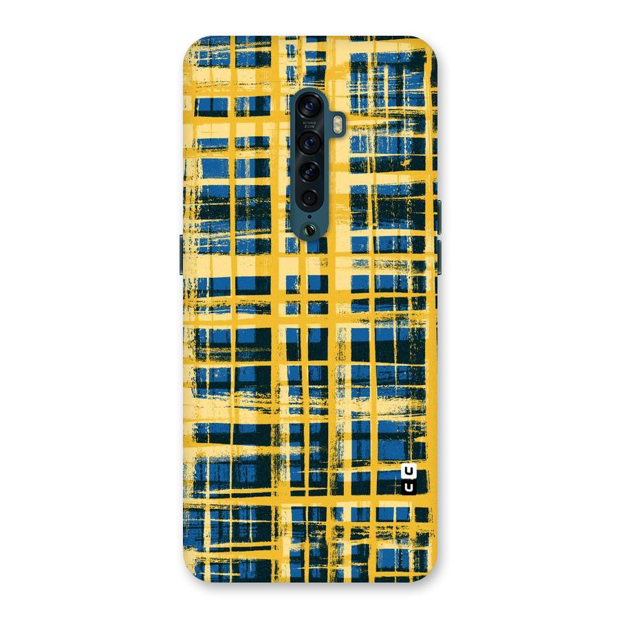 Yellow Rugged Check Design Back Case for Oppo Reno2