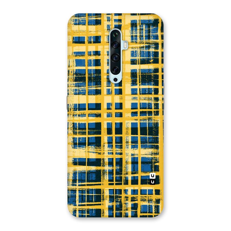 Yellow Rugged Check Design Back Case for Oppo Reno2 F