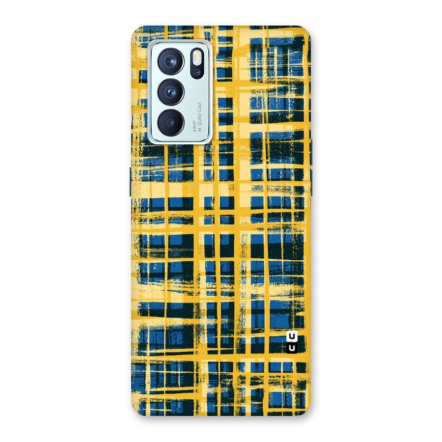 Yellow Rugged Check Design Back Case for Oppo Reno6 Pro 5G