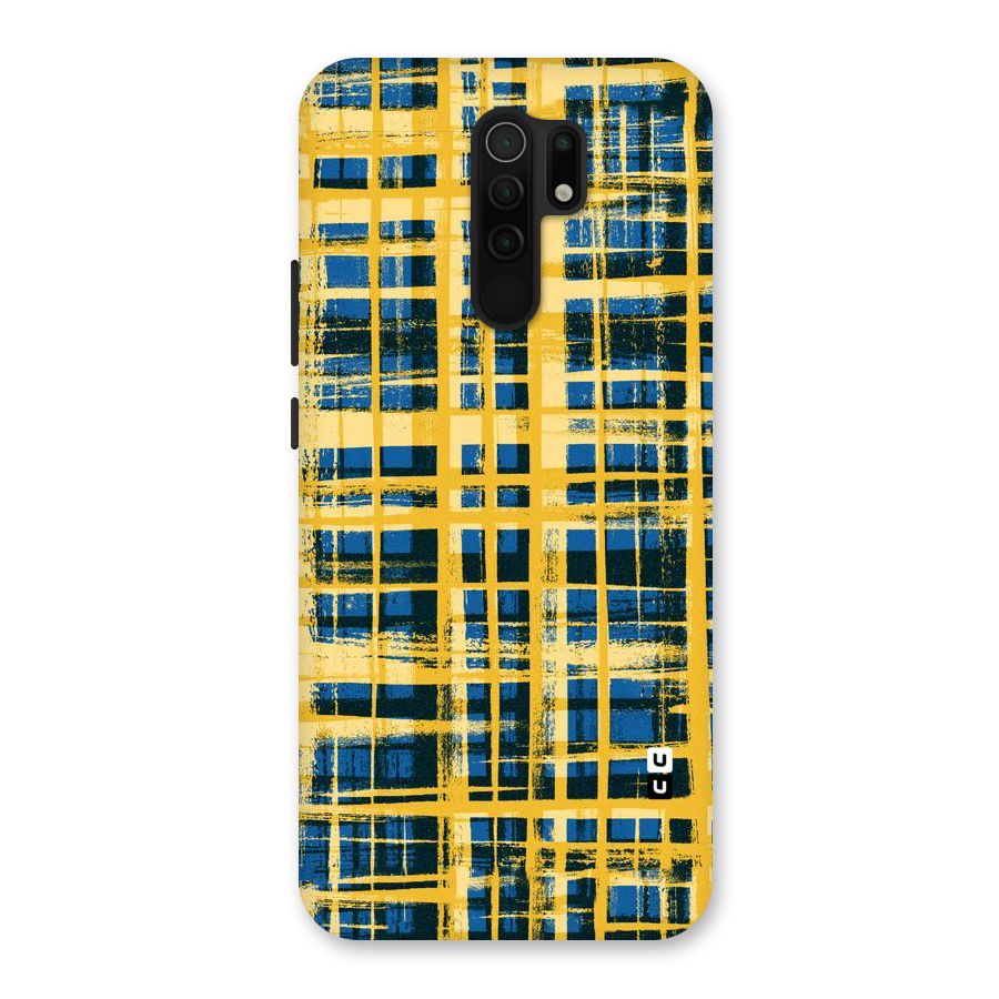 Yellow Rugged Check Design Back Case for Poco M2