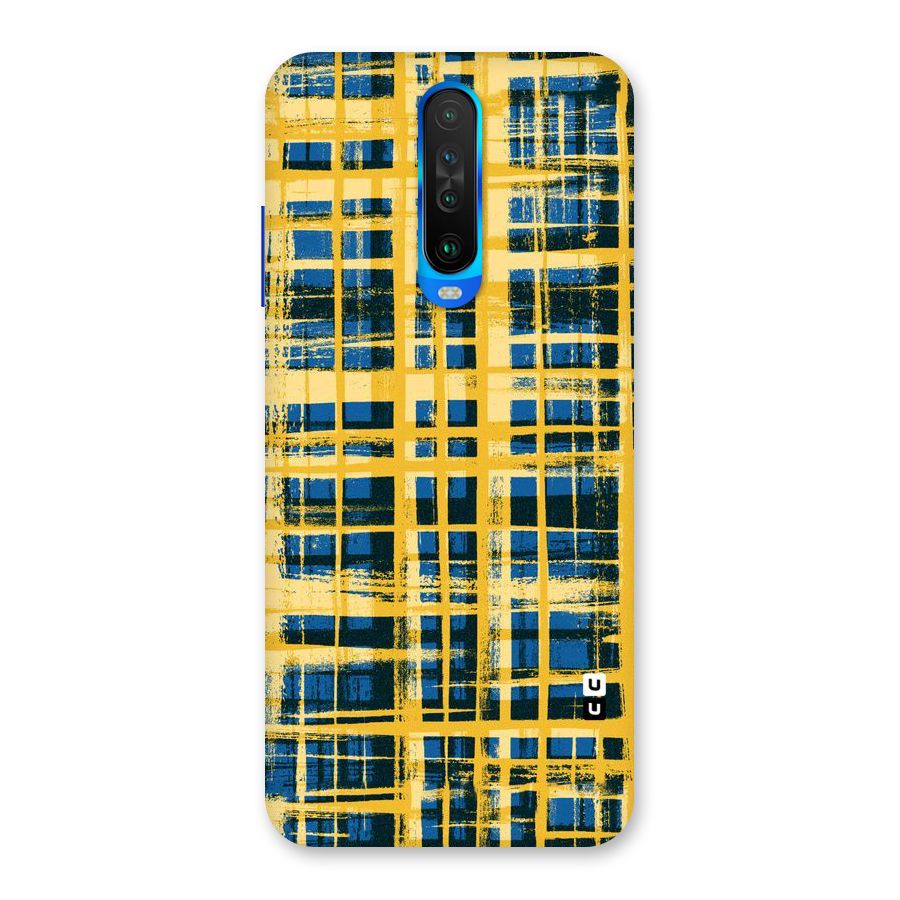 Yellow Rugged Check Design Back Case for Poco X2