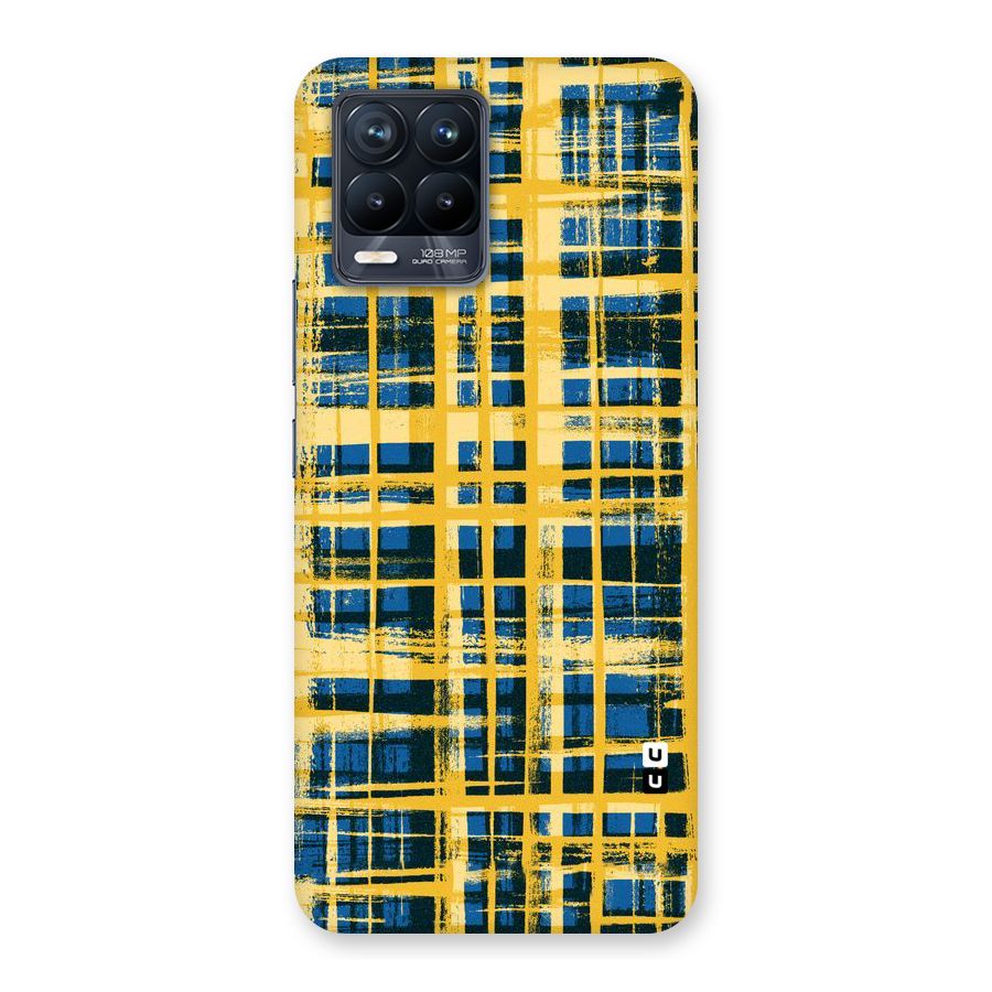 Yellow Rugged Check Design Back Case for Realme 8 Pro