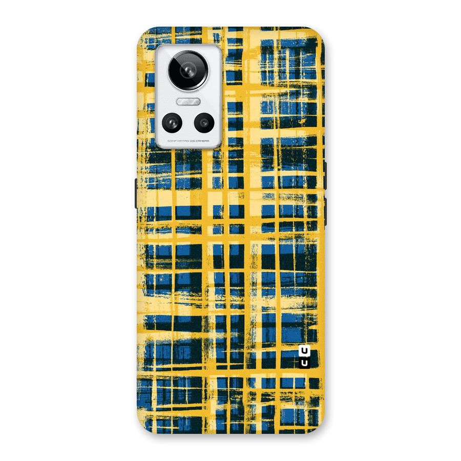 Yellow Rugged Check Design Back Case for Realme GT Neo 3