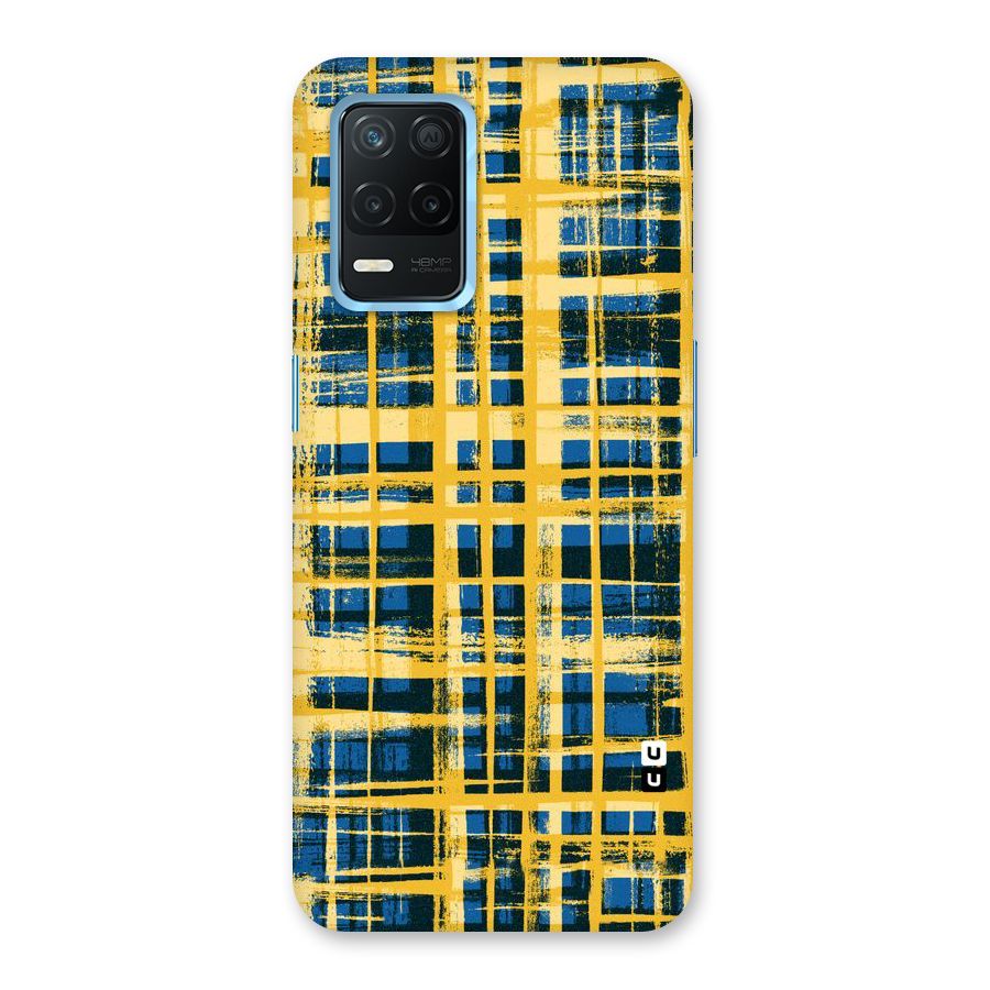 Yellow Rugged Check Design Back Case for Realme Narzo 30 5G