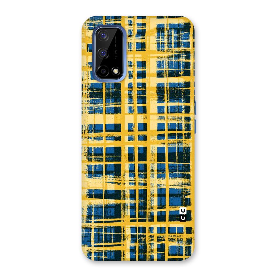 Yellow Rugged Check Design Back Case for Realme Narzo 30 Pro