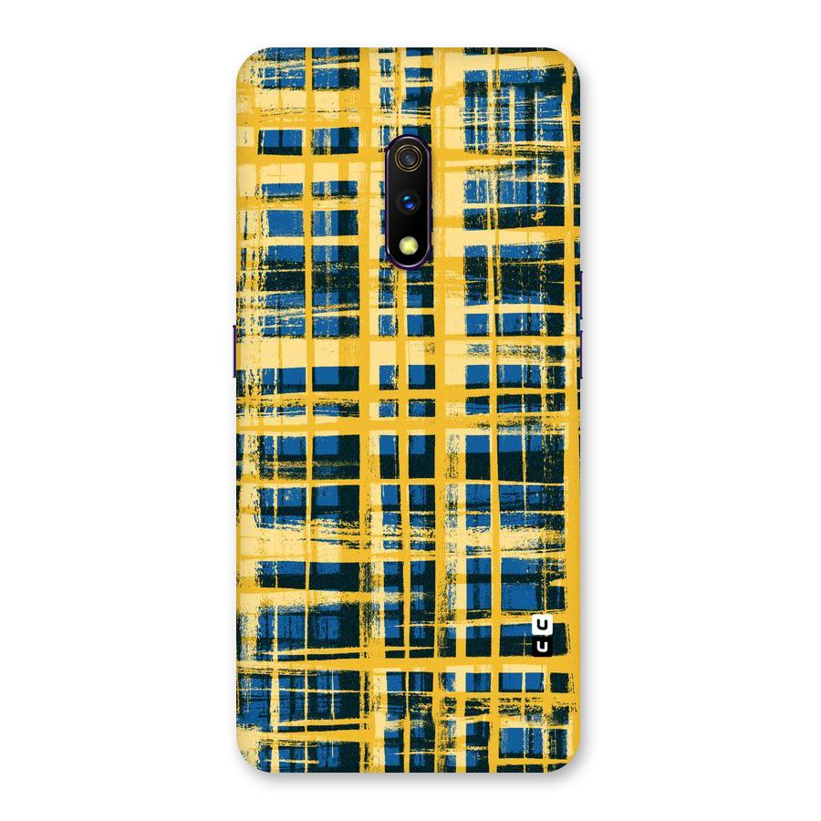 Yellow Rugged Check Design Back Case for Realme X
