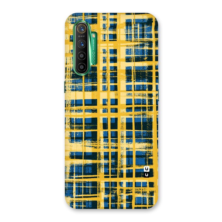 Yellow Rugged Check Design Back Case for Realme X2