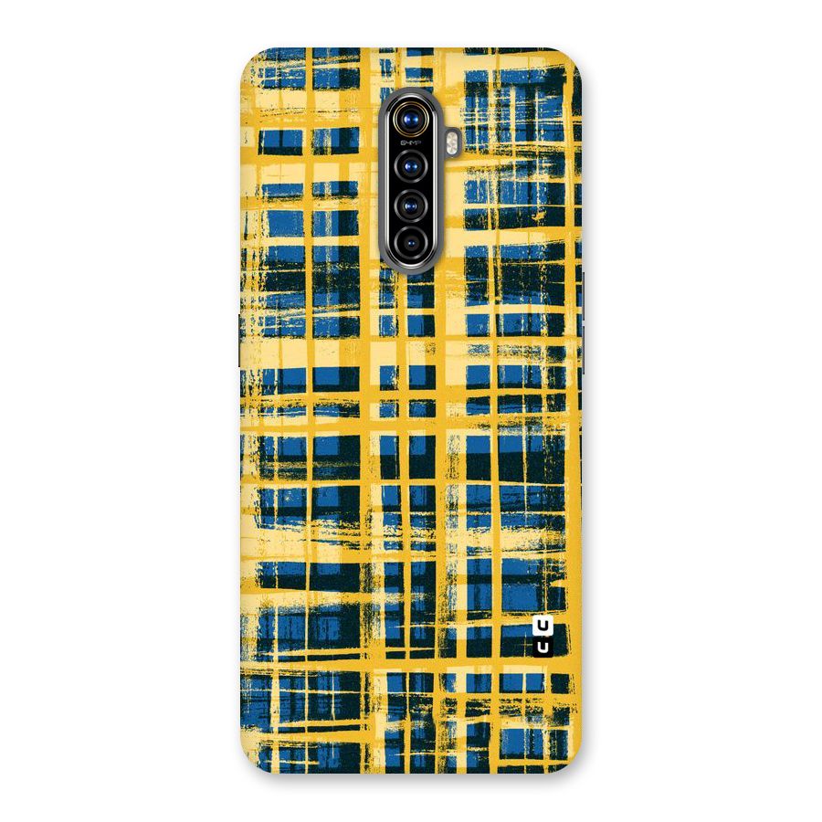 Yellow Rugged Check Design Back Case for Realme X2 Pro