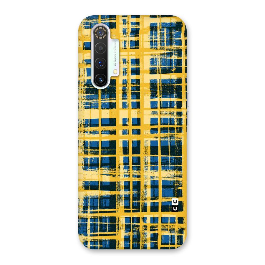 Yellow Rugged Check Design Back Case for Realme X3