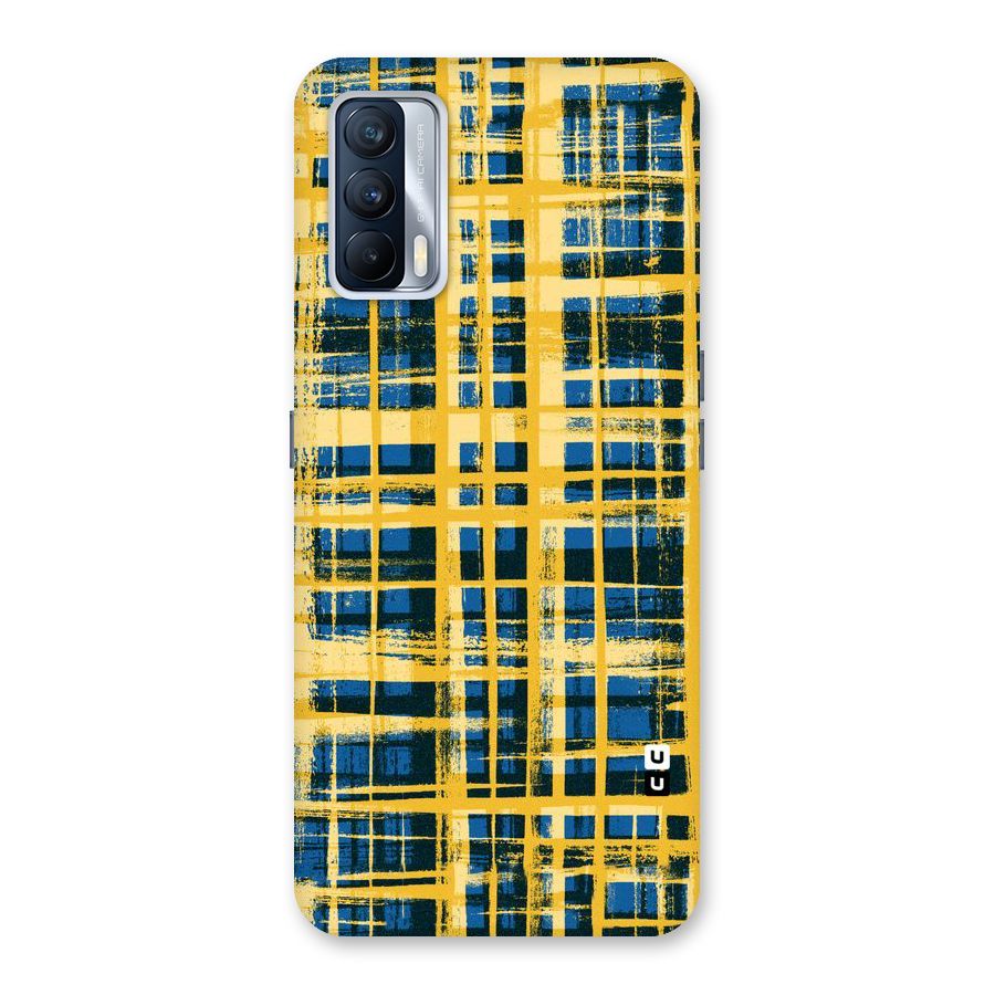 Yellow Rugged Check Design Back Case for Realme X7