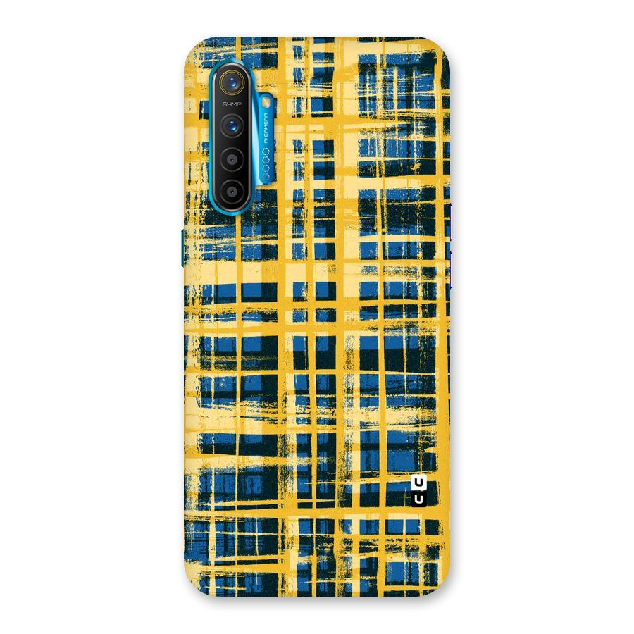 Yellow Rugged Check Design Back Case for Realme XT