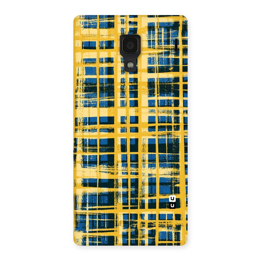 Yellow Rugged Check Design Back Case for Redmi 1S