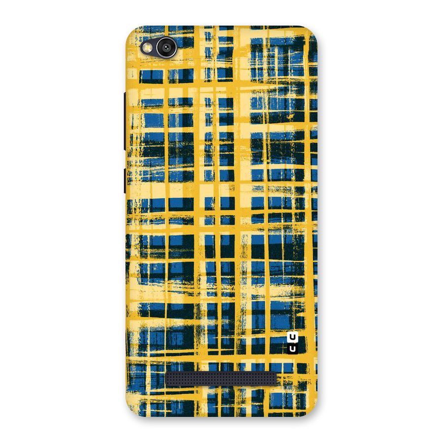 Yellow Rugged Check Design Back Case for Redmi 4A