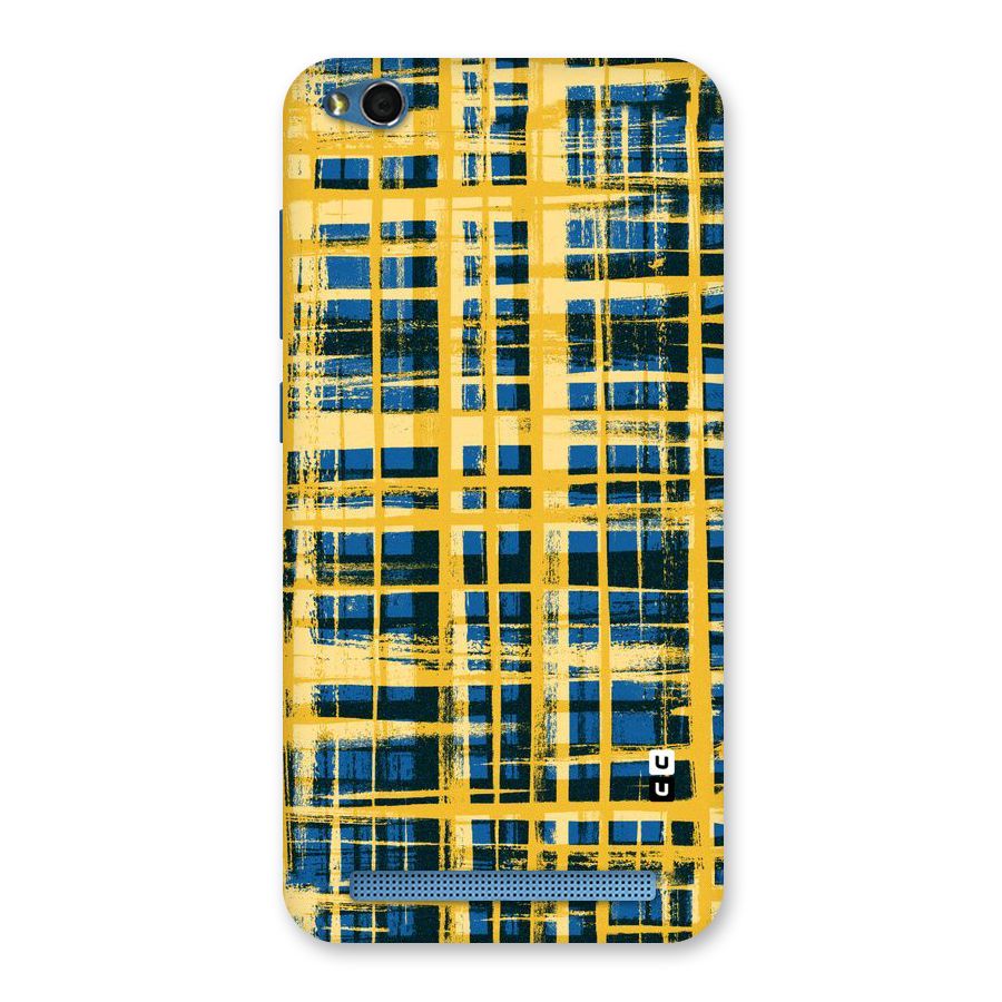 Yellow Rugged Check Design Back Case for Redmi 5A