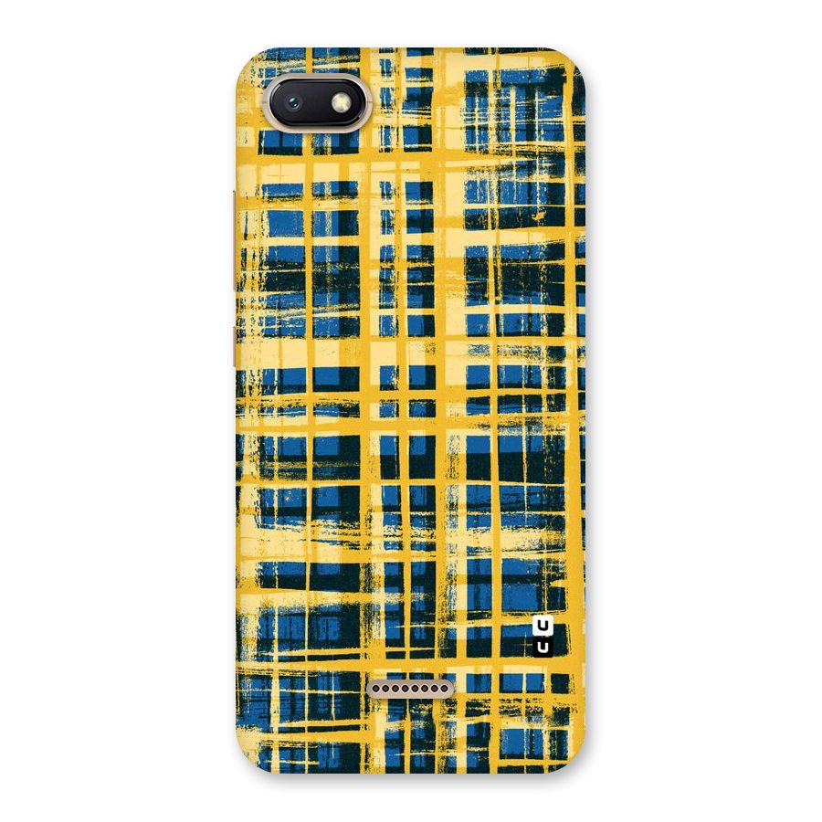 Yellow Rugged Check Design Back Case for Redmi 6A