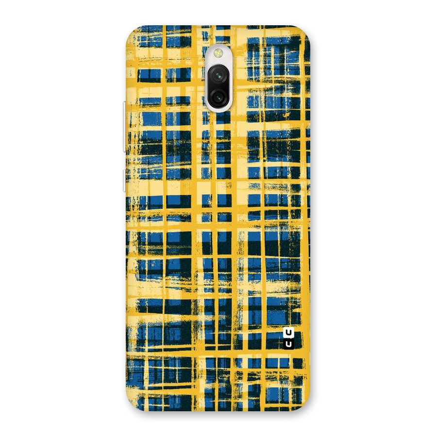 Yellow Rugged Check Design Back Case for Redmi 8A Dual