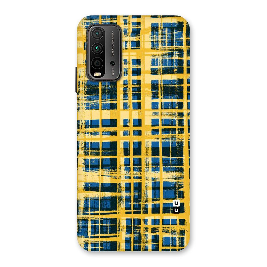 Yellow Rugged Check Design Back Case for Redmi 9 Power