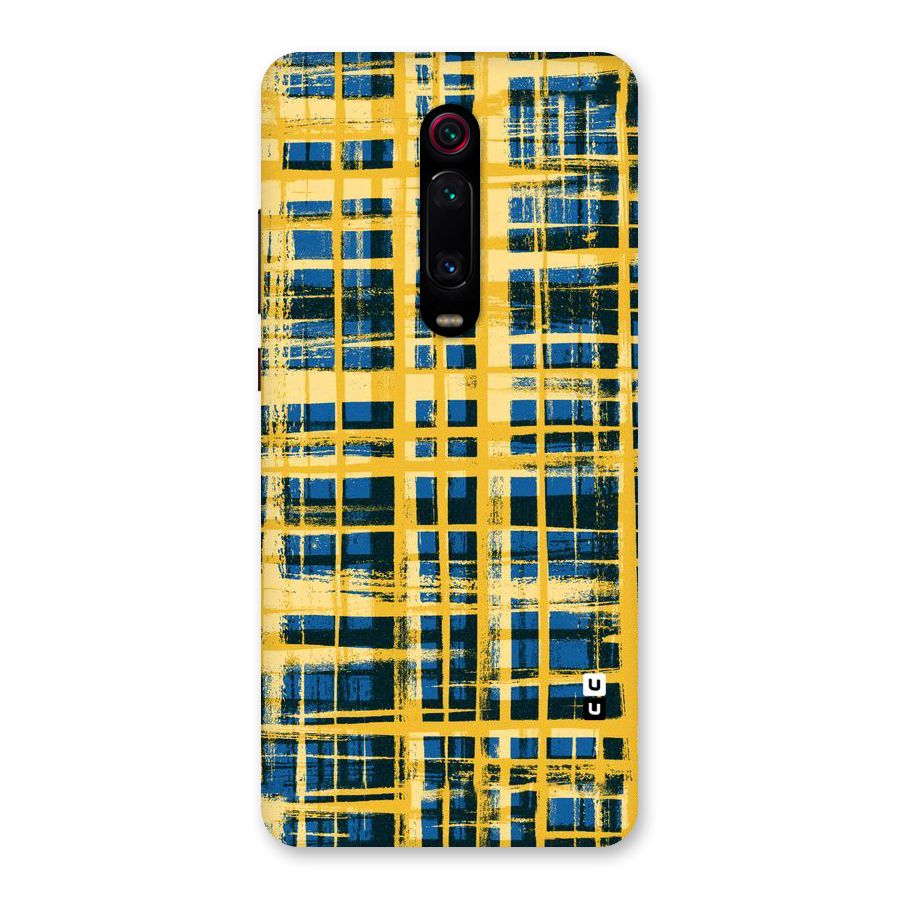 Yellow Rugged Check Design Back Case for Redmi K20 Pro