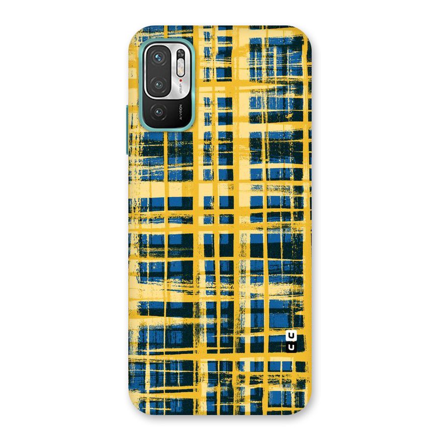 Yellow Rugged Check Design Back Case for Redmi Note 10T 5G