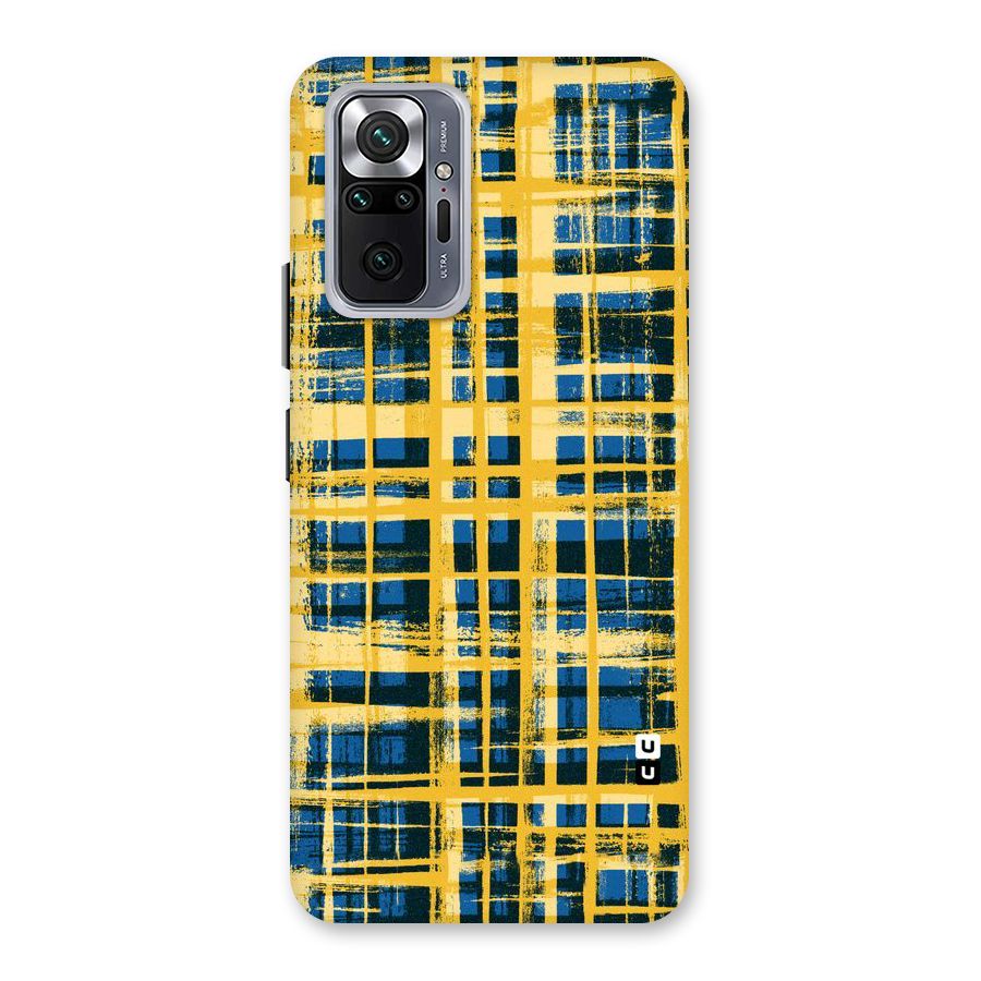 Yellow Rugged Check Design Back Case for Redmi Note 10 Pro