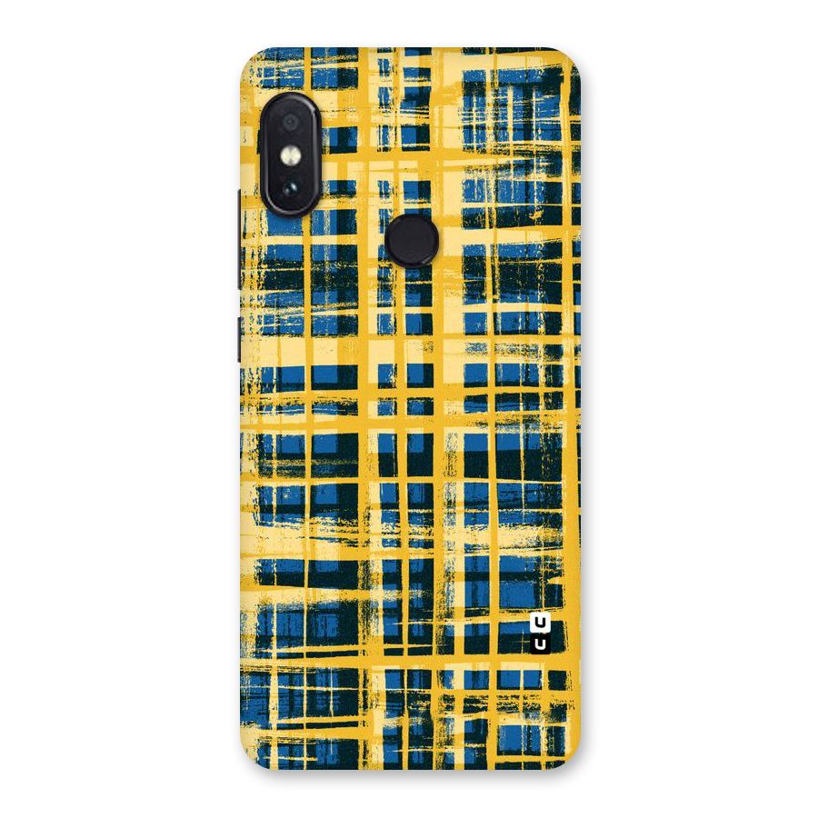 Yellow Rugged Check Design Back Case for Redmi Note 5 Pro