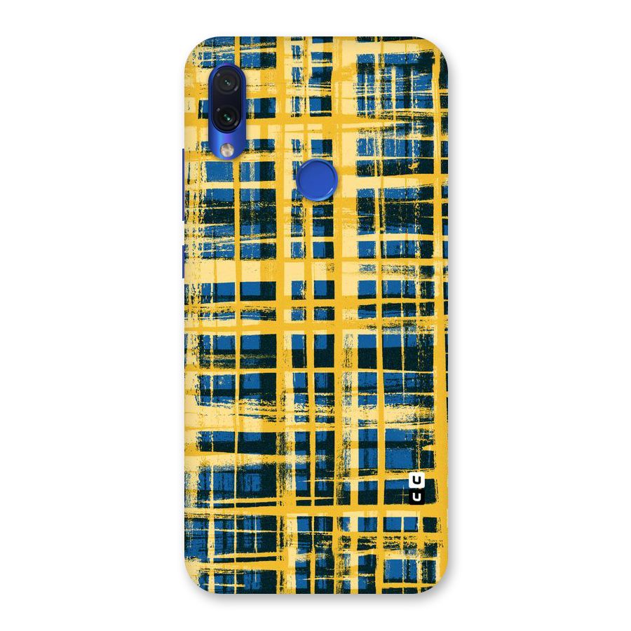 Yellow Rugged Check Design Back Case for Redmi Note 7