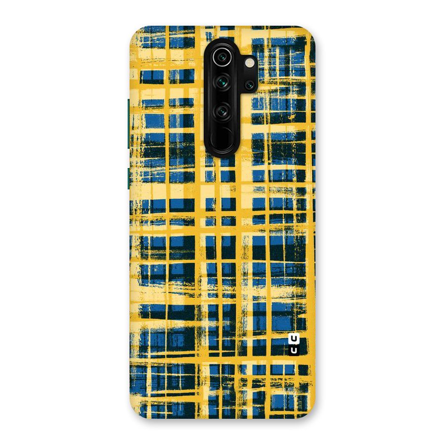 Yellow Rugged Check Design Back Case for Redmi Note 8 Pro