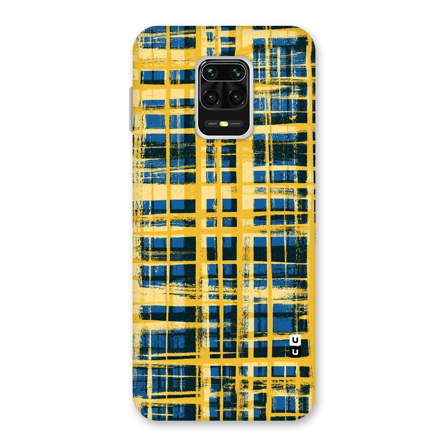 Yellow Rugged Check Design Back Case for Redmi Note 9 Pro
