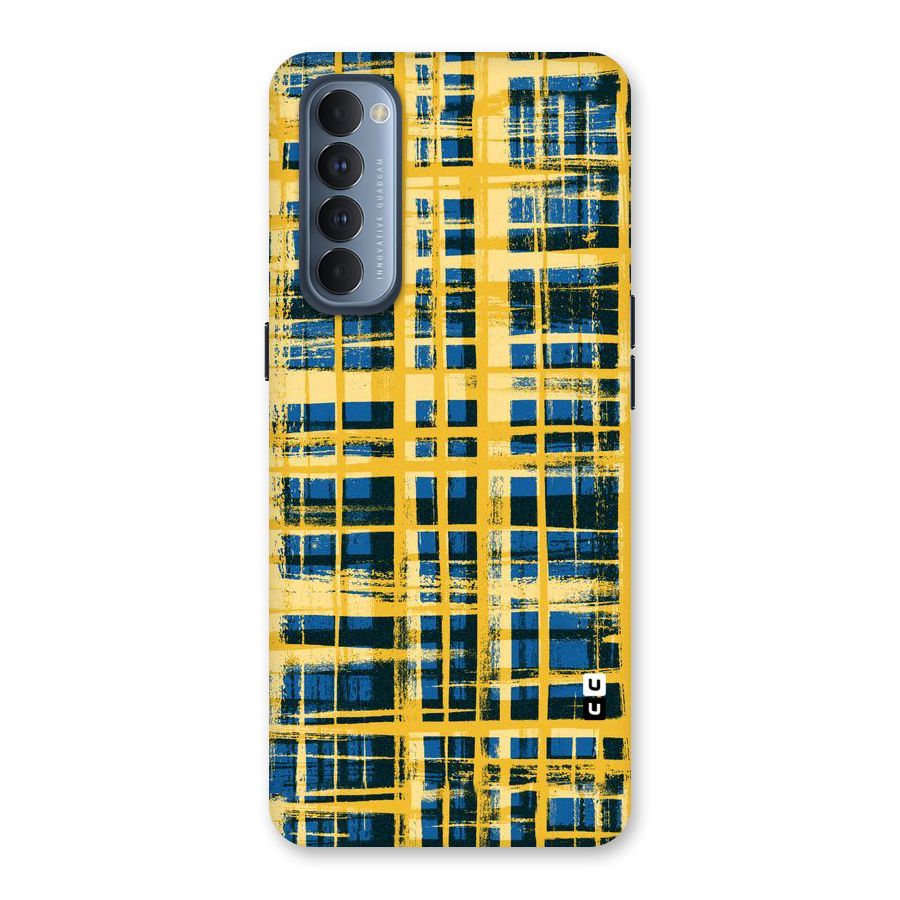 Yellow Rugged Check Design Back Case for Reno4 Pro