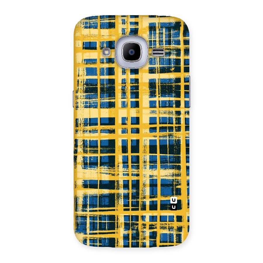 Yellow Rugged Check Design Back Case for Samsung Galaxy J2 2016