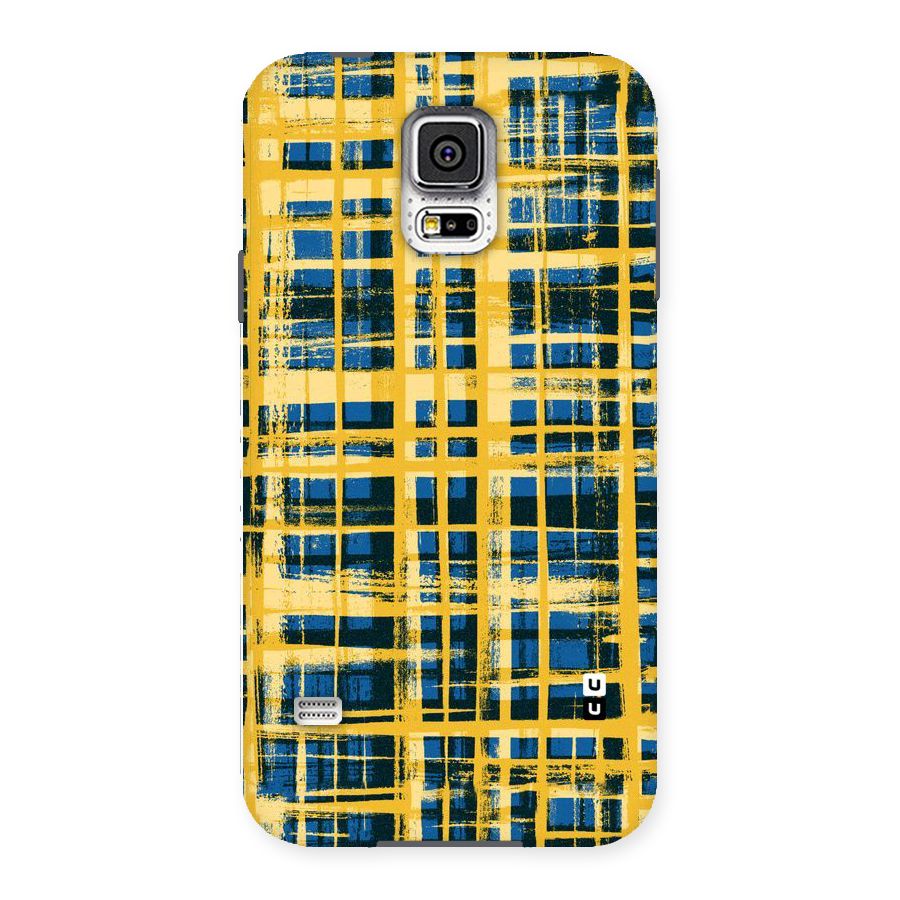 Yellow Rugged Check Design Back Case for Samsung Galaxy S5
