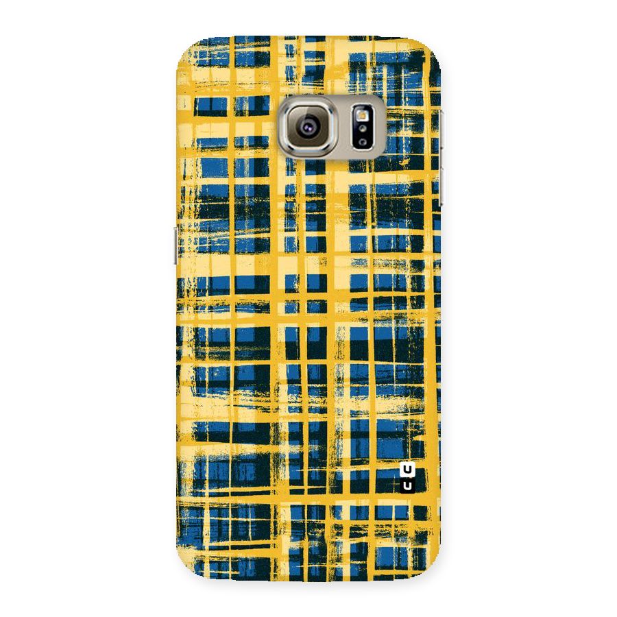Yellow Rugged Check Design Back Case for Samsung Galaxy S6 Edge