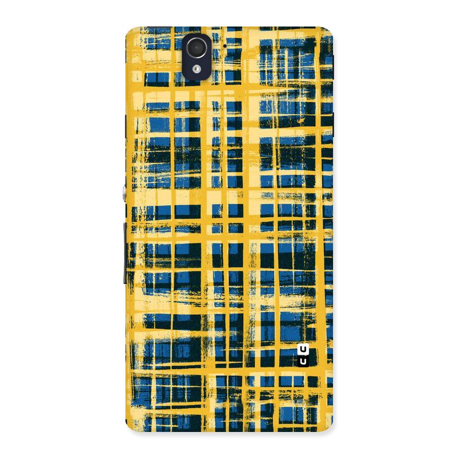 Yellow Rugged Check Design Back Case for Sony Xperia Z