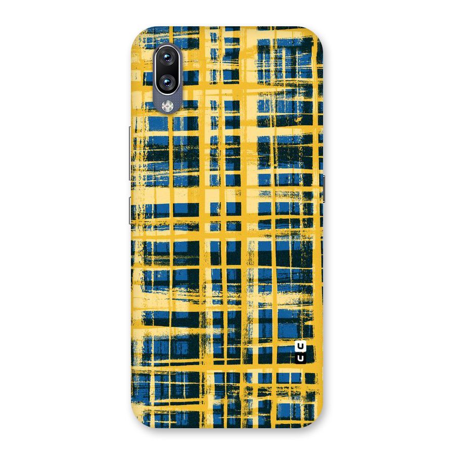 Yellow Rugged Check Design Back Case for Vivo NEX