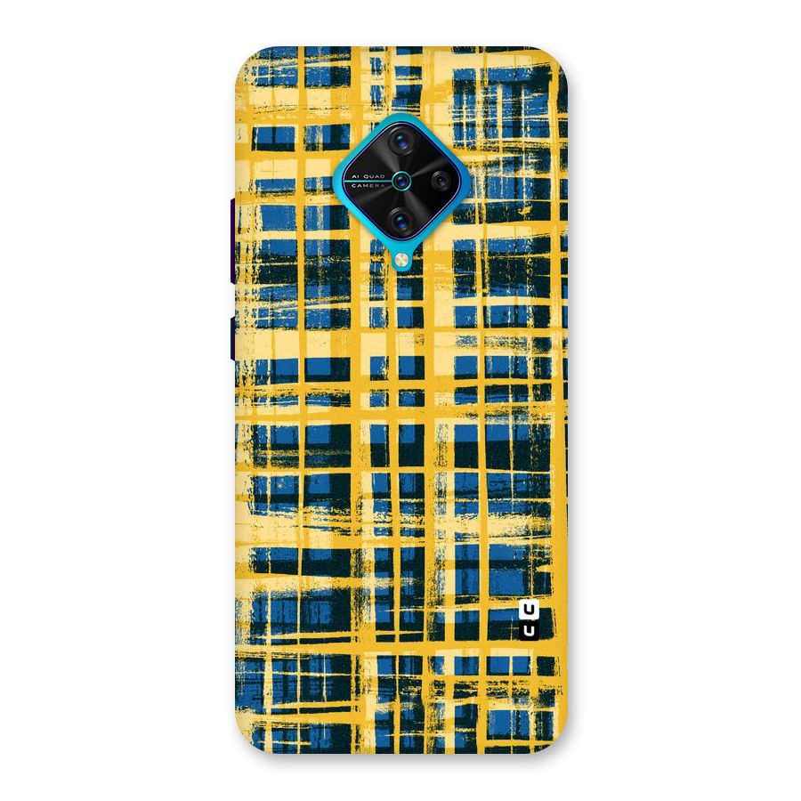 Yellow Rugged Check Design Back Case for Vivo S1 Pro
