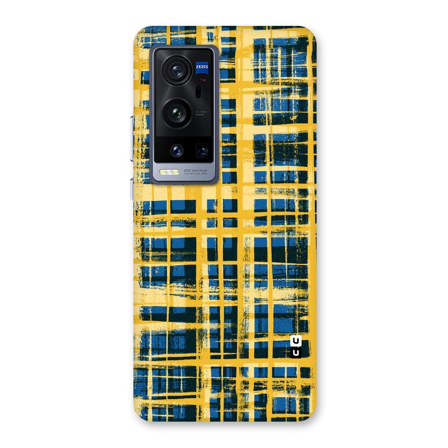 Yellow Rugged Check Design Back Case for Vivo X60 Pro Plus