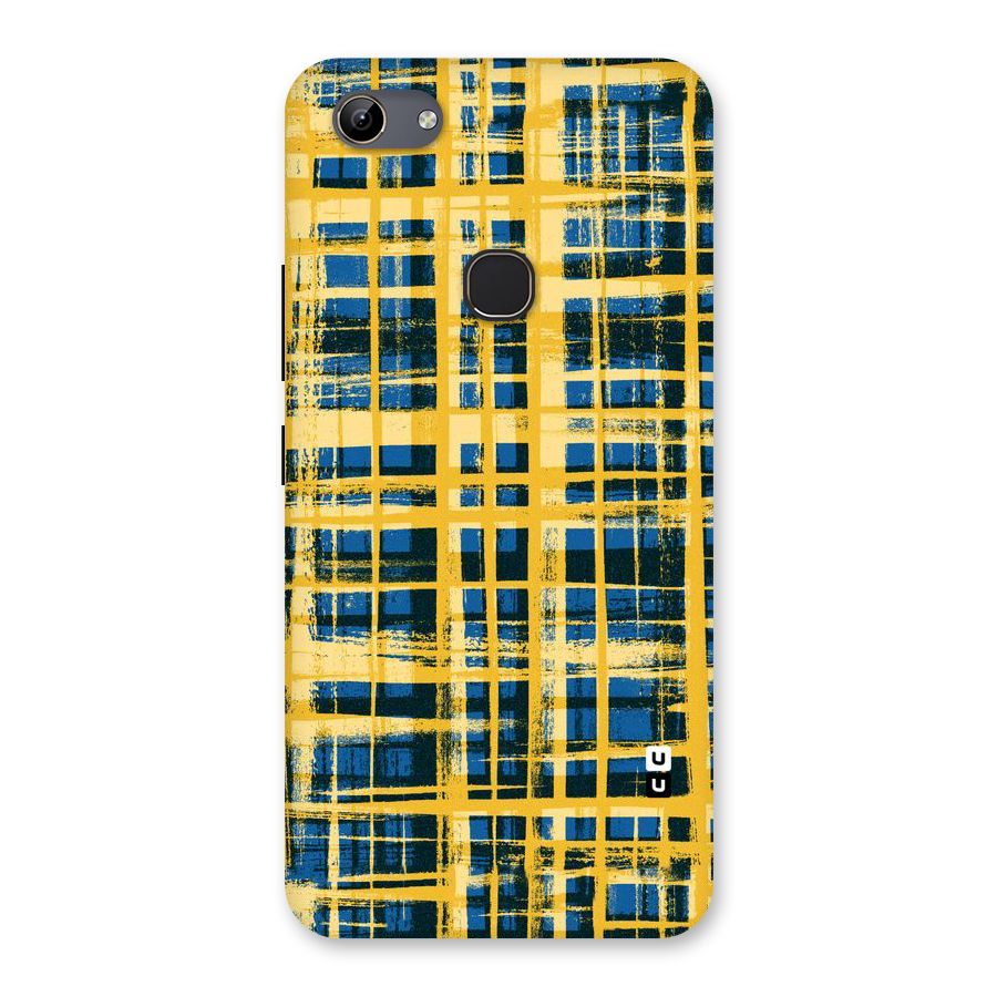 Yellow Rugged Check Design Back Case for Vivo Y81