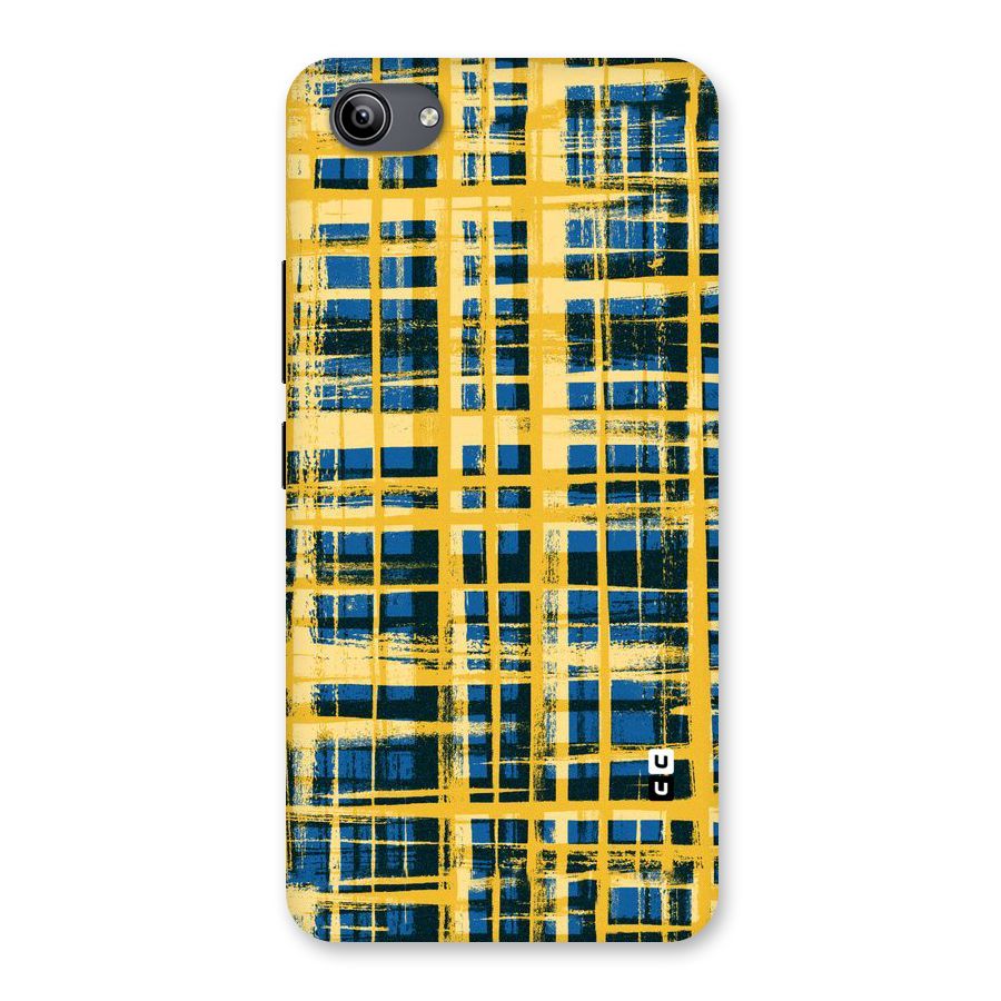 Yellow Rugged Check Design Back Case for Vivo Y81i