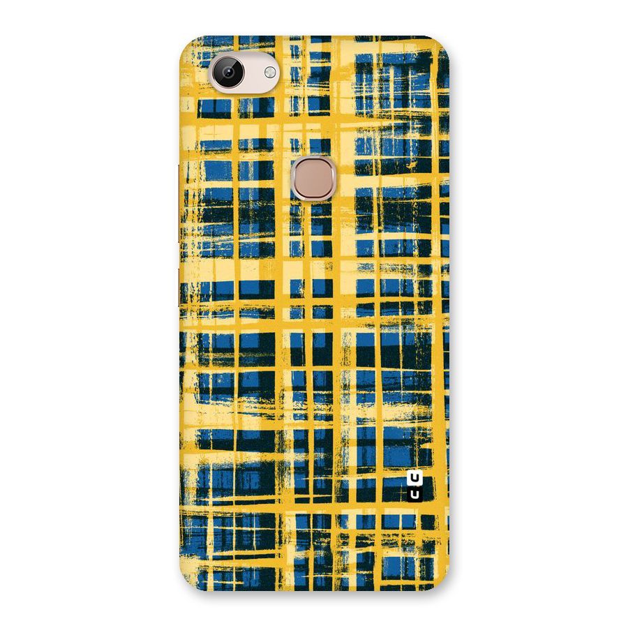 Yellow Rugged Check Design Back Case for Vivo Y83