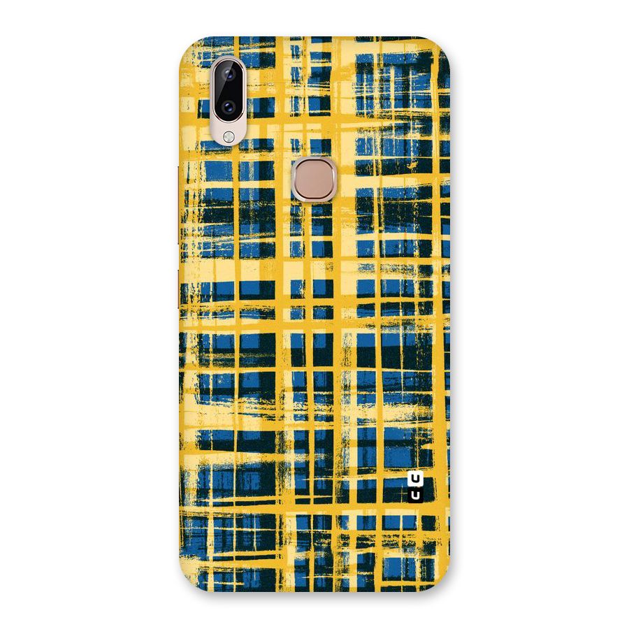 Yellow Rugged Check Design Back Case for Vivo Y83 Pro
