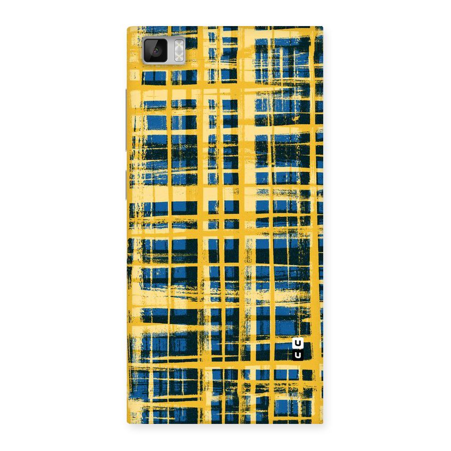 Yellow Rugged Check Design Back Case for Xiaomi Mi3